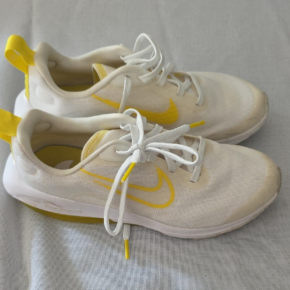 Nike White and Yellow Athletic Shoes